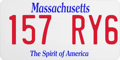 MA license plate 157RY6