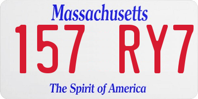 MA license plate 157RY7
