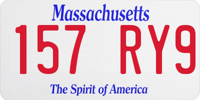 MA license plate 157RY9