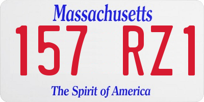 MA license plate 157RZ1