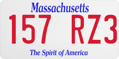 MA license plate 157RZ3
