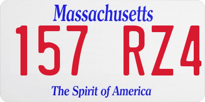 MA license plate 157RZ4