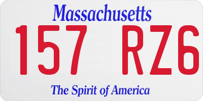 MA license plate 157RZ6