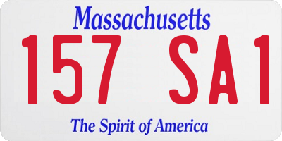 MA license plate 157SA1