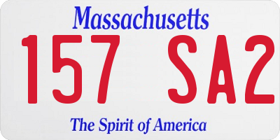 MA license plate 157SA2
