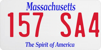 MA license plate 157SA4