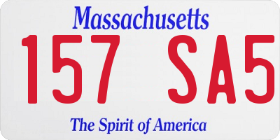 MA license plate 157SA5