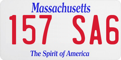 MA license plate 157SA6