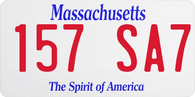 MA license plate 157SA7