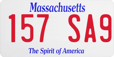 MA license plate 157SA9