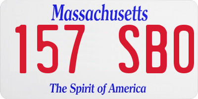 MA license plate 157SB0