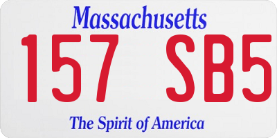 MA license plate 157SB5