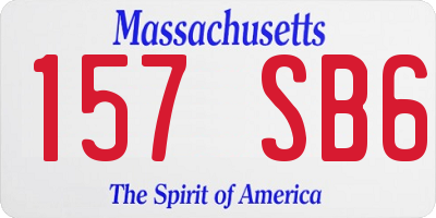MA license plate 157SB6