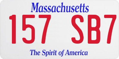 MA license plate 157SB7