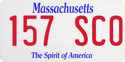 MA license plate 157SC0