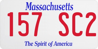 MA license plate 157SC2