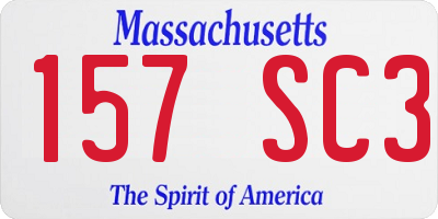 MA license plate 157SC3