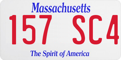 MA license plate 157SC4