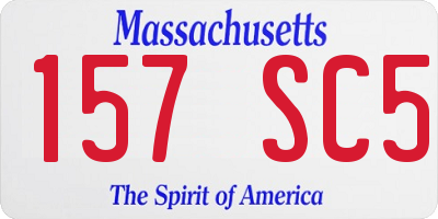 MA license plate 157SC5