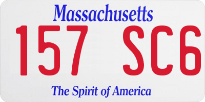 MA license plate 157SC6