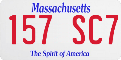MA license plate 157SC7