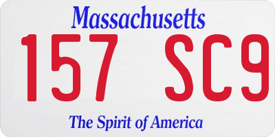 MA license plate 157SC9