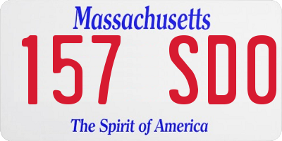 MA license plate 157SD0