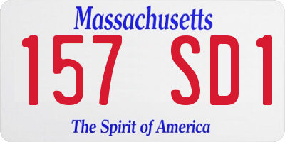 MA license plate 157SD1