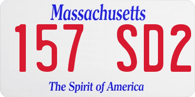 MA license plate 157SD2
