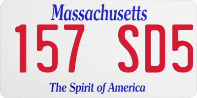 MA license plate 157SD5