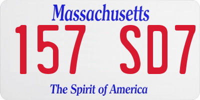 MA license plate 157SD7