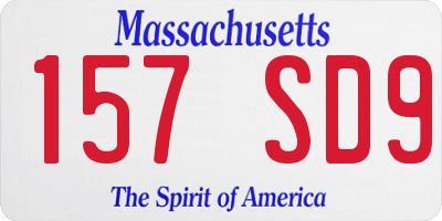 MA license plate 157SD9