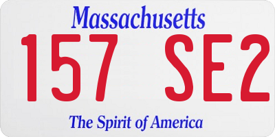 MA license plate 157SE2