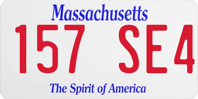 MA license plate 157SE4