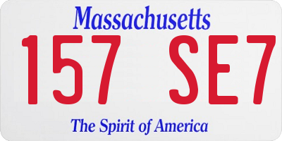 MA license plate 157SE7