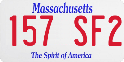 MA license plate 157SF2