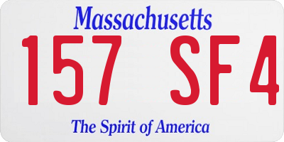 MA license plate 157SF4
