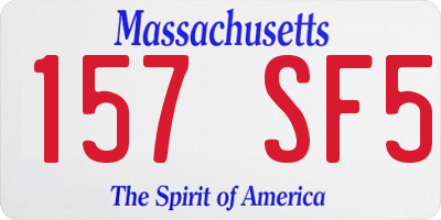 MA license plate 157SF5