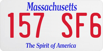 MA license plate 157SF6