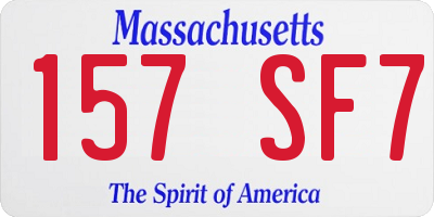 MA license plate 157SF7