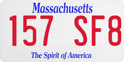 MA license plate 157SF8
