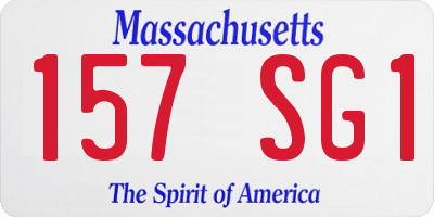 MA license plate 157SG1