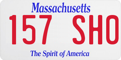 MA license plate 157SH0