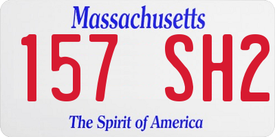 MA license plate 157SH2