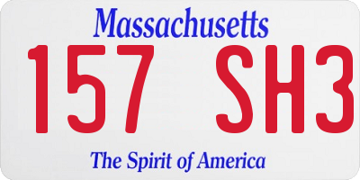 MA license plate 157SH3