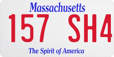 MA license plate 157SH4