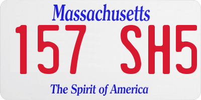 MA license plate 157SH5
