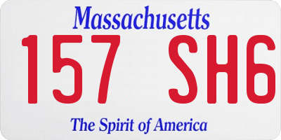 MA license plate 157SH6