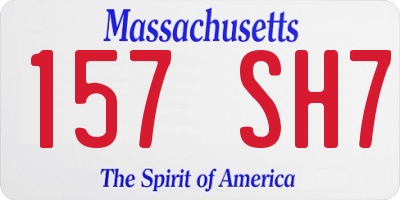 MA license plate 157SH7