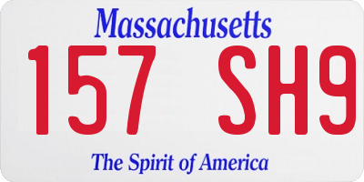 MA license plate 157SH9